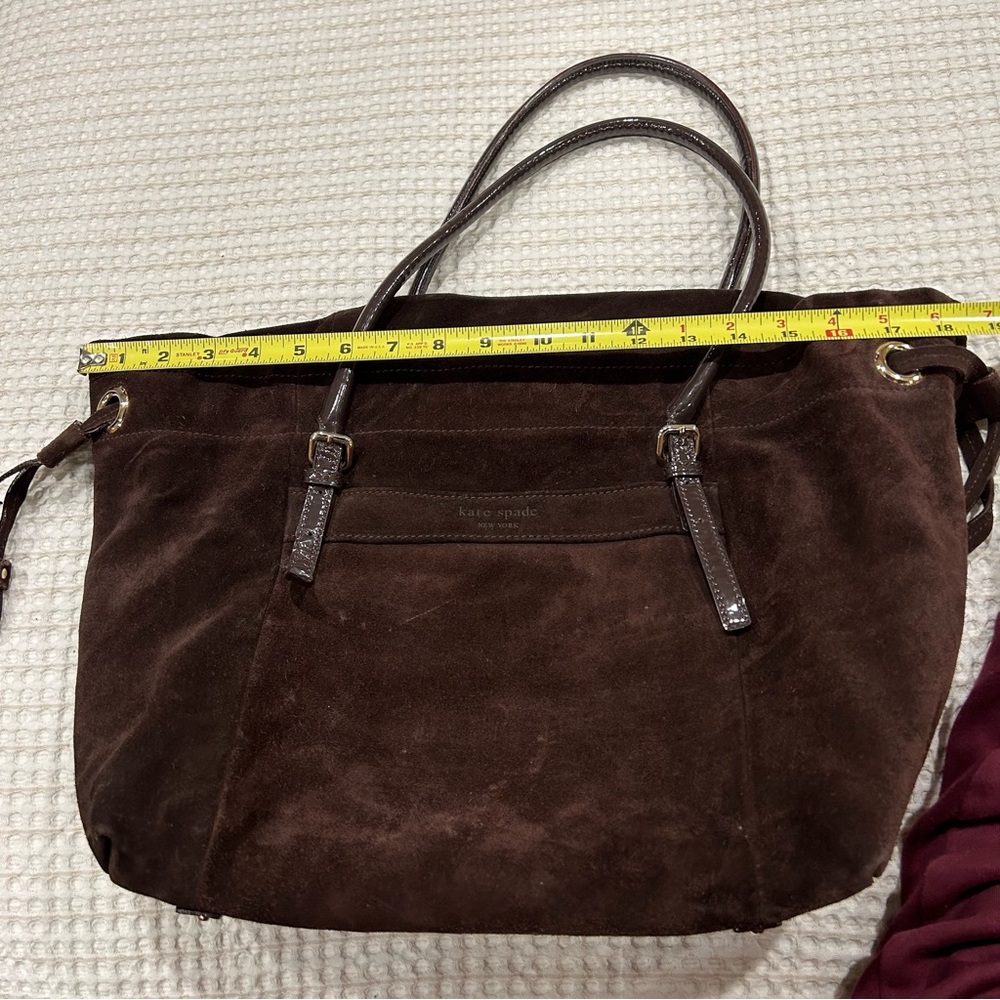 VTG Kate Spade Genuine Suede Chocolate Brown Handbag - Picture 6 of 7